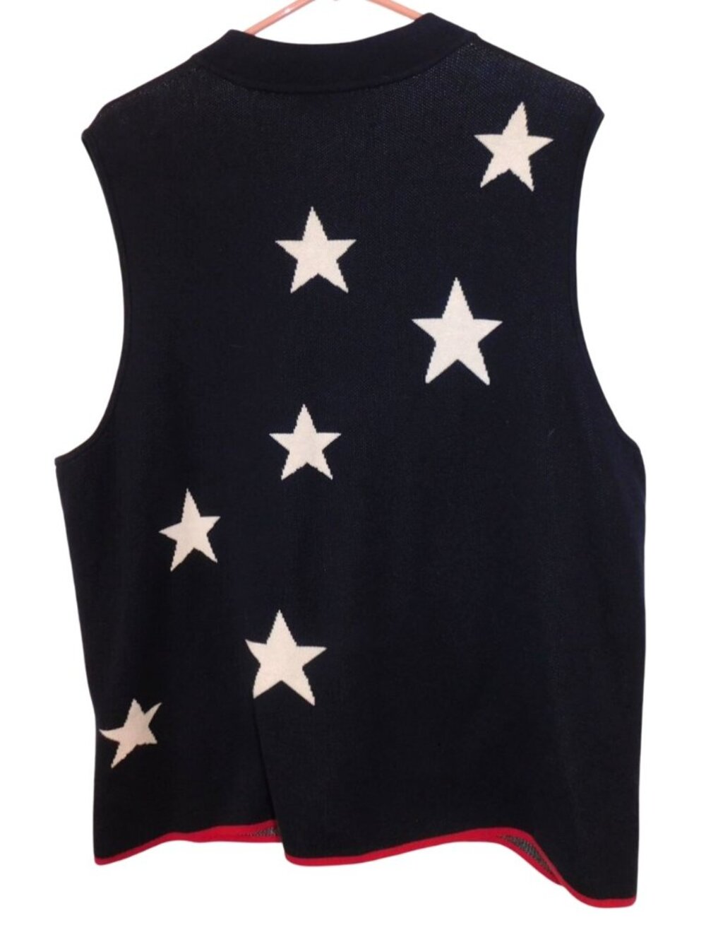 CJ Banks Christopher & Banks 1X Patriotic USA Flag Stars Stripes Vest 4th July - Picture 4 of 4